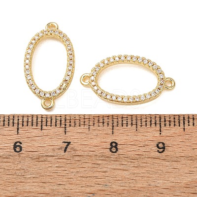 Brass Micro Pave Clear Cubic Zirconia Connector Charms CU-CBA4579-12G-1
