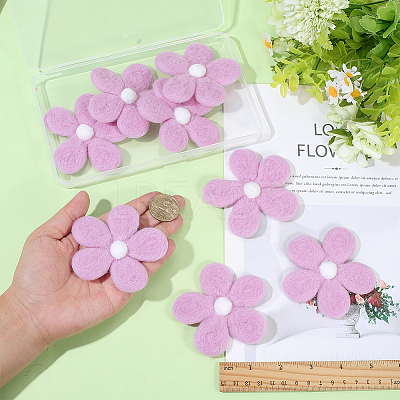 8Pcs Daisy Flower Wool Felt Fabric Costume Accessories AJEW-PH0008-82C-1