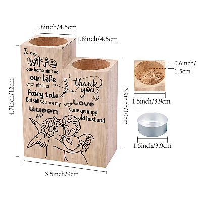 Wood Candle Holder AJEW-WH0268-005-1