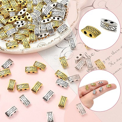 100Pcs 2 Colors Tibetan Style Multi-Strand Links TIBEB-YW0001-35-1
