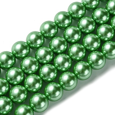 Eco-Friendly Glass Pearl Beads Strands HY-A008-14mm-RB008-1