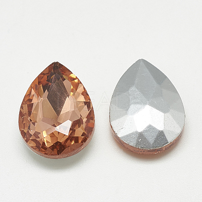 Pointed Back Glass Rhinestone Cabochons RGLA-T081-6x8mm-08-1
