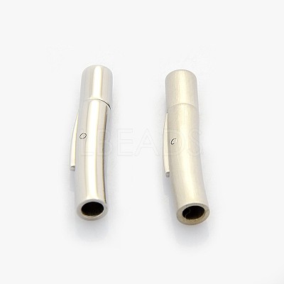 Tarnish Resistant Mixed Styles Column 304 Stainless Steel Bayonet Necklace Clasps STAS-I013-3mm-B-1