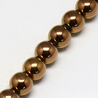 Electroplate Non-magnetic Synthetic Hematite Beads Strands G-J169A-3mm-01-1