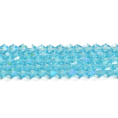 Transparent Electroplate Glass Beads Strands EGLA-A039-T4mm-L20-1