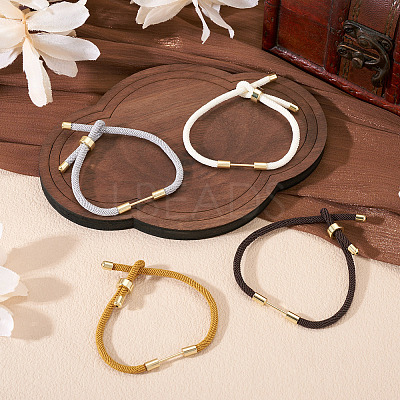 4Pcs 4 Colors Braided Nylon Cord Bracelet Making MAK-TA0001-26B-1