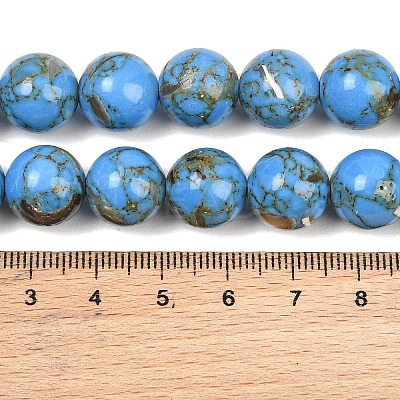 Synthetic Turquoise and Sea Shell Assembled Graduated Beads Strands GG-CBA2AE1-A07-E-1