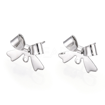 Brass Stud Earring Findings KK-S360-174P-1