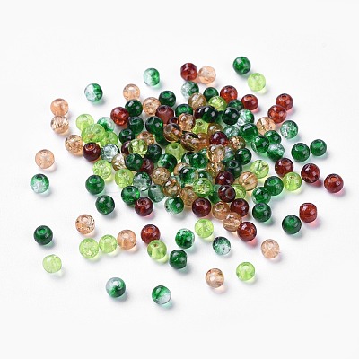 Baking Paint Crackle Glass Beads DGLA-X0006-4mm-10-1