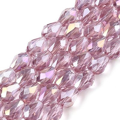 Transparent Electroplate Glass Beads Strands EGLA-N013-T4mm-B02-1
