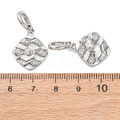 Brass Micro Pave Cubic Zirconia Peg Bails KK-A279-06P-1
