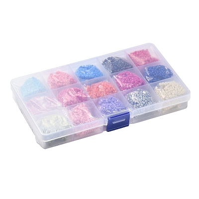 180G 15 Colors Baking Paint Glass Seed Beads SEED-JQ0003-01C-3mm-1