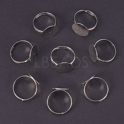 Brass Pad Ring Bases KK-PH0001-15S-1
