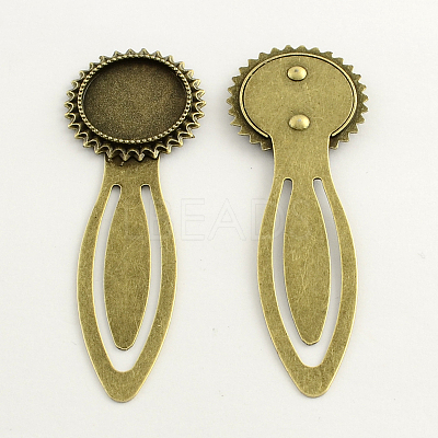 20mm Tray Bookmark Cabochon Settings PALLOY-S033-01AB-NR-1