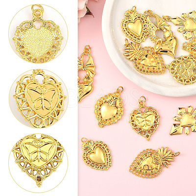 12Pcs 6 Styles Alloy Pendants FIND-SC0017-32-1