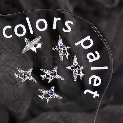 Star Alloy Rhinestone Cabochons MRMJ-WH0075-114-11-1