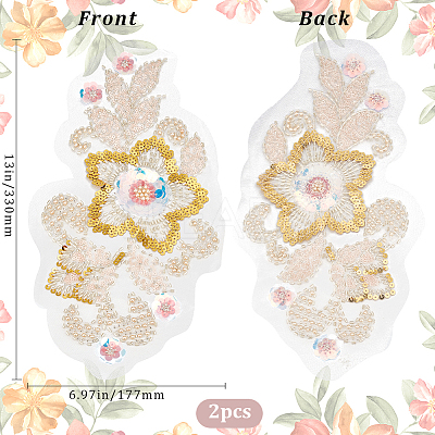3D Flower Polyester Embroidery Sew on Appliques DIY-WH20010-36-1