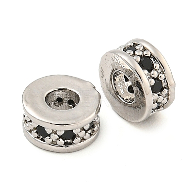 Rack Plating Brass Micro Pave Cubic Zirconia Spacer Beads KK-F089-39B-P03-1