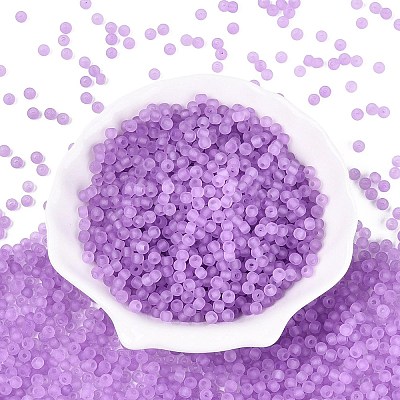 FGB Frosted Transparent Glass Seed Beads SEED-N013-02A-07-1