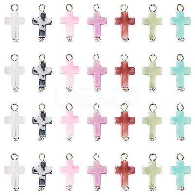 105Pcs 7 Colors Acrylic Imitation Gemstone Pendants FIND-TA0009-34P-1
