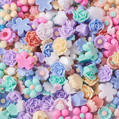 700Pcs 7 Styles Opaque Resin Cabochons CRES-CD0001-07-1