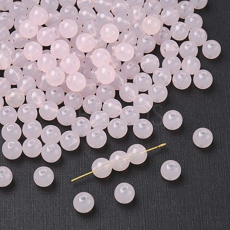 Imitation Jade Acrylic Beads X-SACR-S188-08mm-09-1