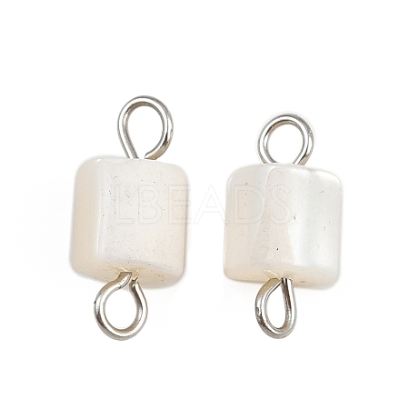 Natural Shell Square Connector Charms X1-STAS-D378-23P-1