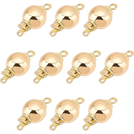 1-Strand 2-Hole Brass Box Clasps KK-BC0008-25-1