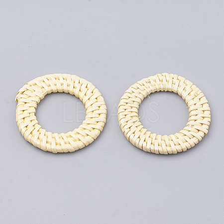 Handmade Spray Painted Reed Cane/Rattan Woven Linking Rings X-WOVE-N007-01E-1