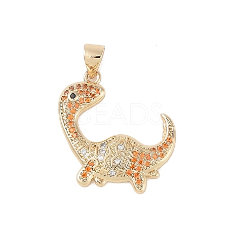 Brass Micro Pave Cubic Zirconia Pendants KK-E111-45B-G-1