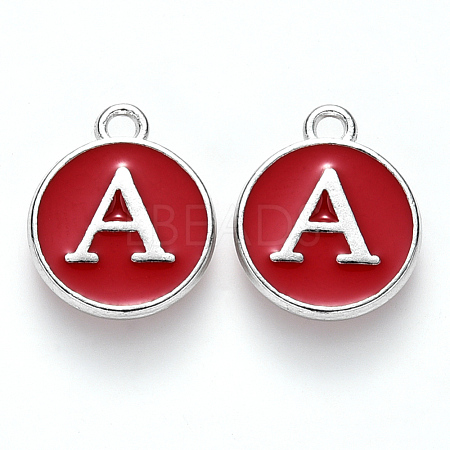 Platinum Plated Alloy Enamel Charms X-ENAM-S118-03A-P-1