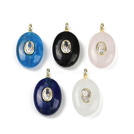 Natural Mixed Stone & Cubic Zirconia Pendants G-Z076-01G-M-1