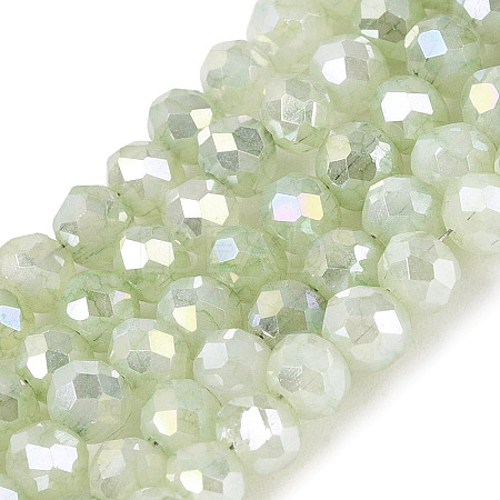Dyed Crackle Imitation Jade Glass Beads Strands EGLA-Q131-02A-02-1