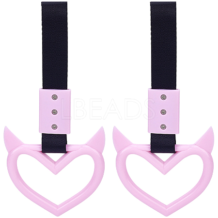 2Pcs ABS Plastic Devil Heart Rear Bumper Warning Handle Ring HJEW-SP0001-51A-1