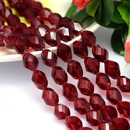 Faceted Polyhedron Imitation Austrian Crystal Bead Strands G-M190-11x8mm-05A-1