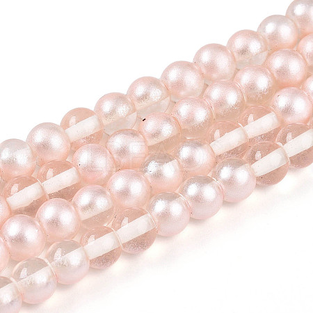 Baking Paint Transparent Glass Beads Strands DGLA-N011-6mm-03-1