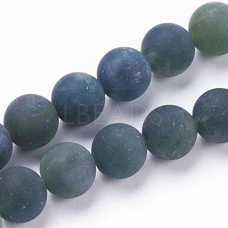 Natural Moss Agate Beads Strands G-F520-58-4mm-1