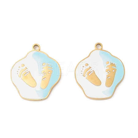 304 Stainless Steel Enamel Pendants STAS-S156-01G-03-1