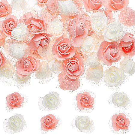 CRASPIRE 200Pcs 2 Colors 3D Foam Rose Ornament Accessories DIY-CP0008-67-1