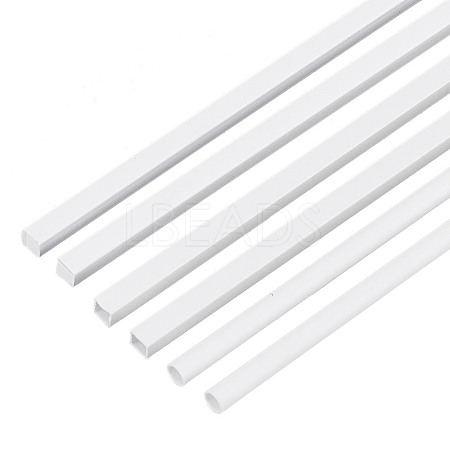 60Pcs 3 Style ABS Plastic Square & Round Tubes DIY-OC0011-73-1