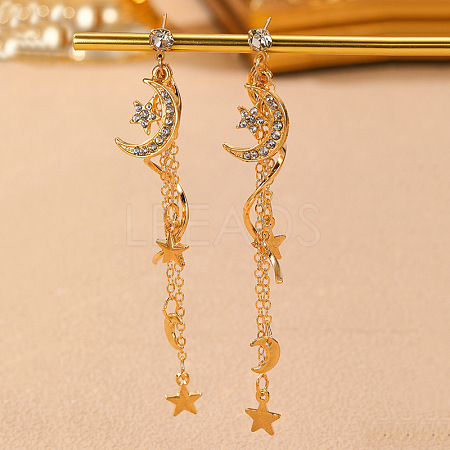 Alloy & Rhinestone Tassel Stud Earrings WGC7DA3-01-1