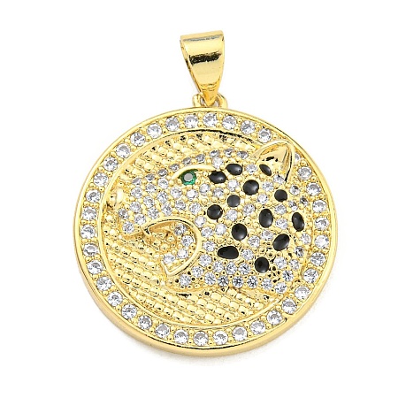 Brass Micro Pave Cubic Zirconia Pendants KK-K354-10G-1