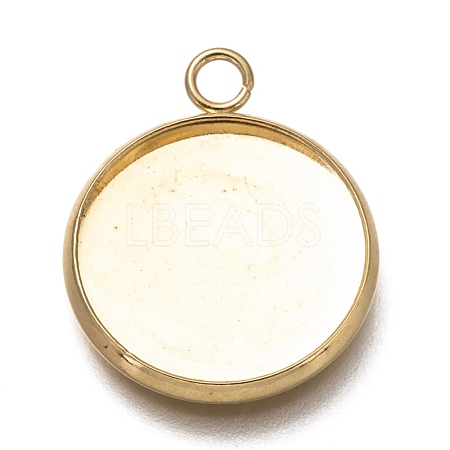304 Stainless Steel Pendant Cabochon Settings STAS-Z030-01B-G-1