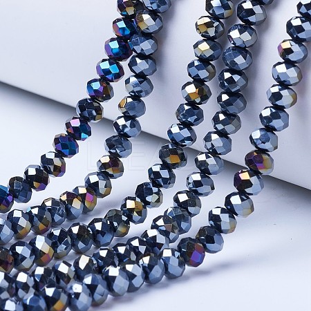 Electroplate Glass Beads Strands EGLA-A044-P8mm-B18-1