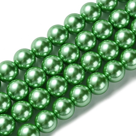 Eco-Friendly Glass Pearl Beads Strands HY-A008-14mm-RB008-1
