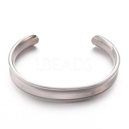 Tarnish Resistant 304 Stainless Steel Cuff Bangles BJEW-G478-P-1
