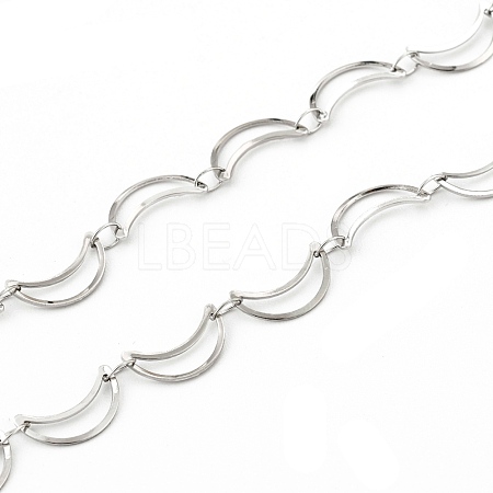 304 Stainless Steel Moon Link Chains CHS-F015-10P-1