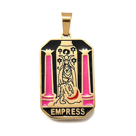 Tarot 304 Stainless Steel Enamel Pendants STAS-M119-09J-G-1