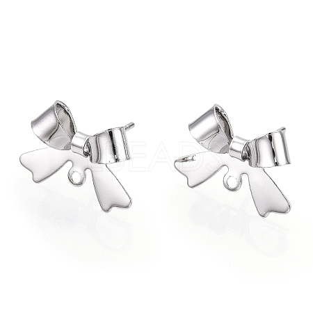 Brass Stud Earring Findings KK-S360-174P-1