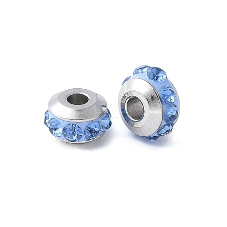 304 Stainless Steel Polymer Clay Rhinestone Beads STAS-Q038-01C-1